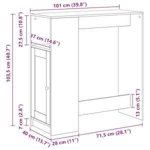 Barový stůl Černý dub 101 x 40 x 103,5 cm kompozitní dřevo - obrázek 11