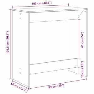 Barový stůl Černý dub 102 x 50 x 103,5 cm kompozitní dřevo - obrázek 9
