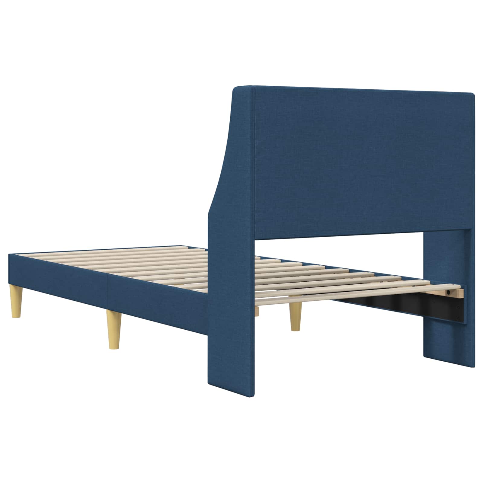 vidaXL Bettrahmen mit Kopfteil Blau 100 x 200 cm Stoff – Bild 6