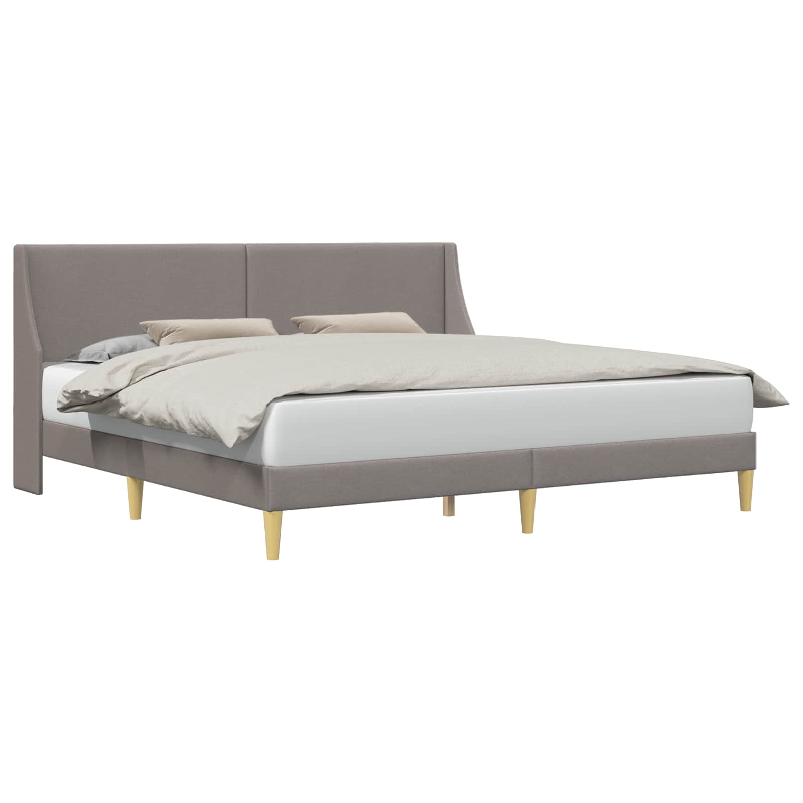 vidaXL Bedframe Effen met hoofdeinde aansluitplaat taupe, foto 3