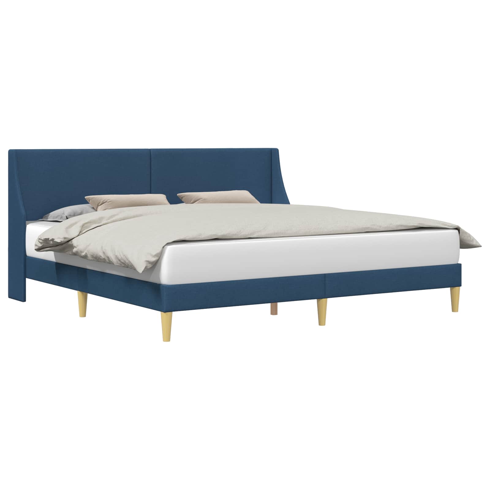vidaXL Bedframe Effen met hoofdeinde aansluitplaat blauw, foto 3