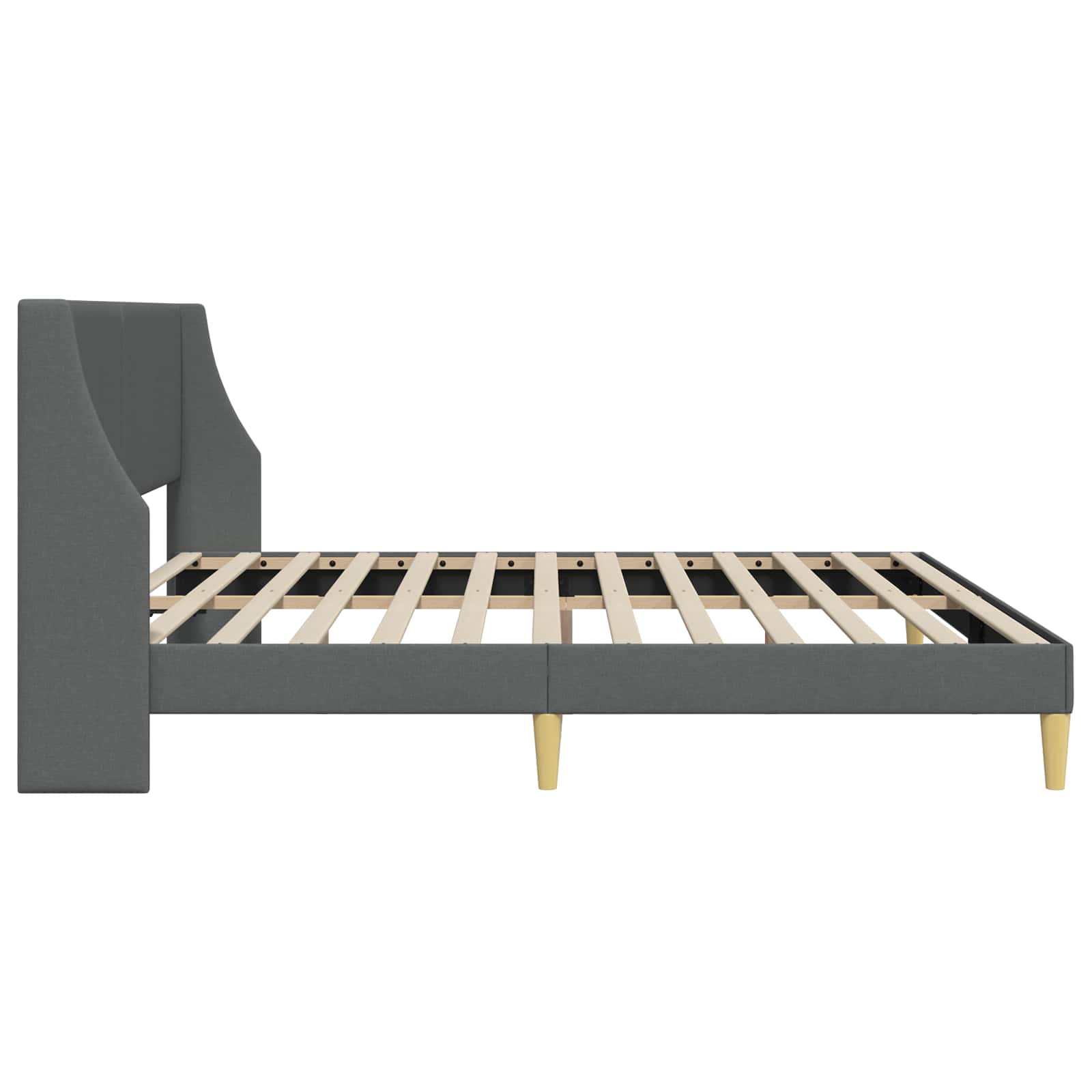 Sengestamme med hodegjerde Mørkegrå 180 x 200 cm Stoff - Bilde 5