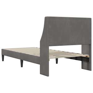 Rám postele s čelo Tmavě šedá 90 x 200 cm samet - obrázek 6