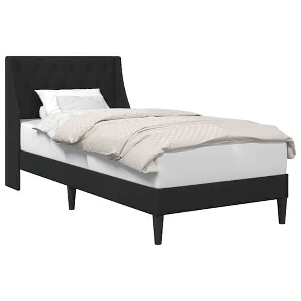 vidaXL Voodi raam peaga Must 100 x 200 cm Samet