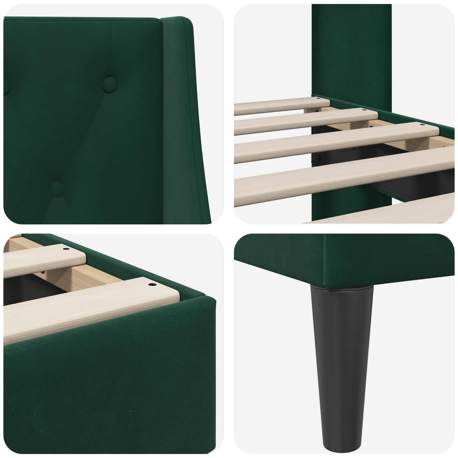 Konstrukcija postelje Temno zelena 120 x 190 cm Žamet - slika 7