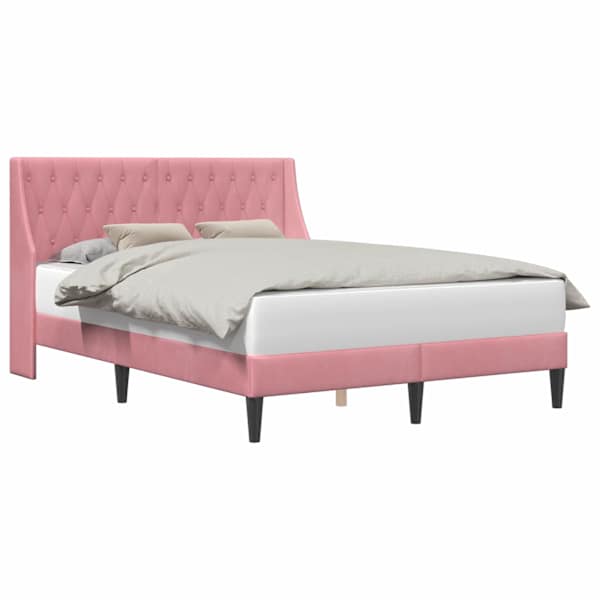 vidaXL Voodi raam peaga Roosa 120 x 200 cm Samet