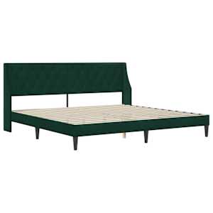 Rám postele s čelo Tmavě zelená 200 x 200 cm samet - obrázek 3
