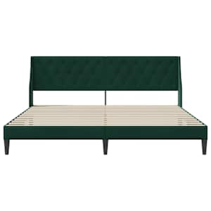 Rám postele s čelo Tmavě zelená 200 x 200 cm samet - obrázek 4