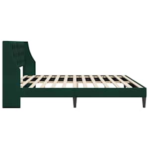 Rám postele s čelo Tmavě zelená 200 x 200 cm samet - obrázek 5