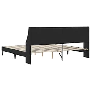 Rám postele s čelo Černý 200 x 200 cm samet - obrázek 6
