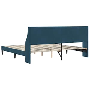 Rám postele s čelo Modrá 200 x 200 cm samet - obrázek 6