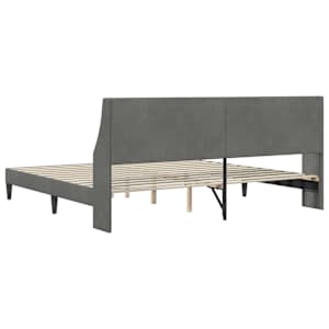 Rám postele s čelo Tmavě šedá 183 x 213 cm Samet - obrázek 6