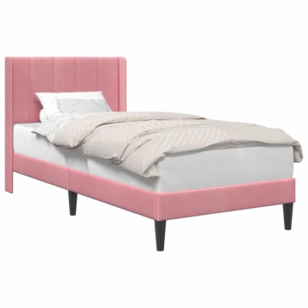 vidaXL Voodi raam peaga Roosa 80 x 200 cm Samet