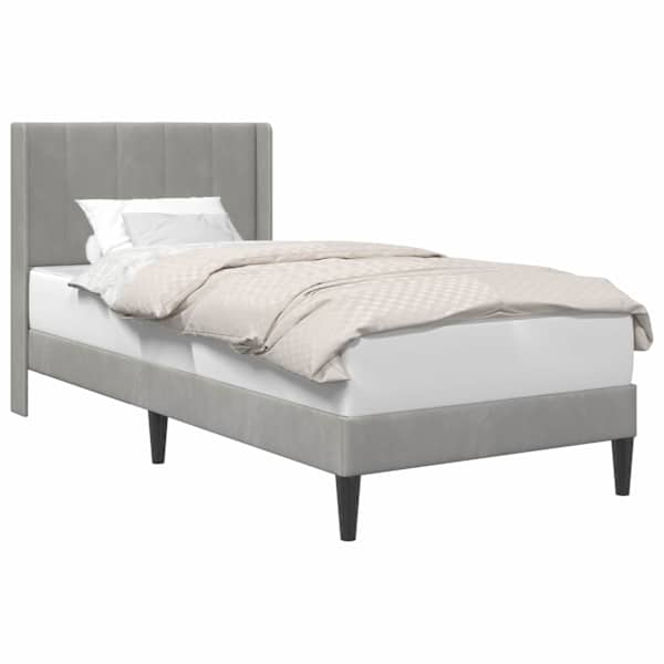 vidaXL Voodi raam peaga Helehall 90 x 200 cm Samet