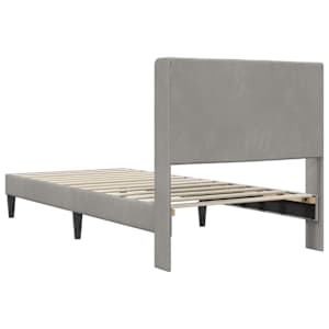 Rám postele s čelo Světle šedá 100 x 200 cm Samet - obrázek 6