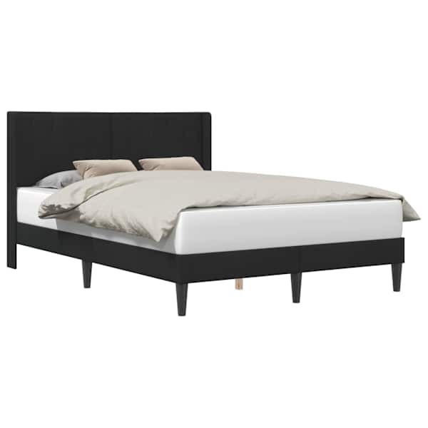 vidaXL Voodi raam peaga Must 160 x 200 cm Samet