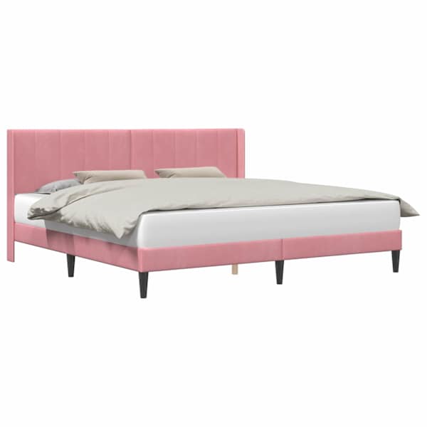 vidaXL Voodi raam peaga Roosa 180 x 200 cm Samet