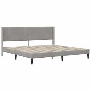 Rám postele s čelo Světle šedá 200 x 200 cm samet - obrázek 3