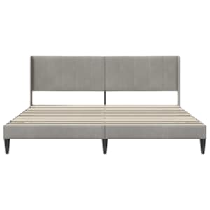 Rám postele s čelo Světle šedá 200 x 200 cm samet - obrázek 4