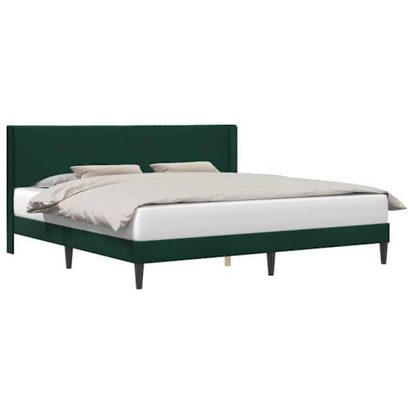 vidaXL Voodi raam peaga Tumeroheline 200 x 200 cm Samet