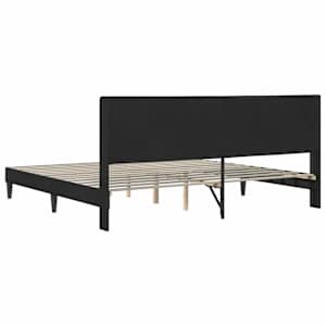 Rám postele s čelo Černý 200 x 200 cm samet - obrázek 6