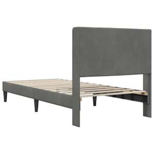 Rám postele s čelo Tmavě šedá 100 x 203 cm Samet - obrázek 6