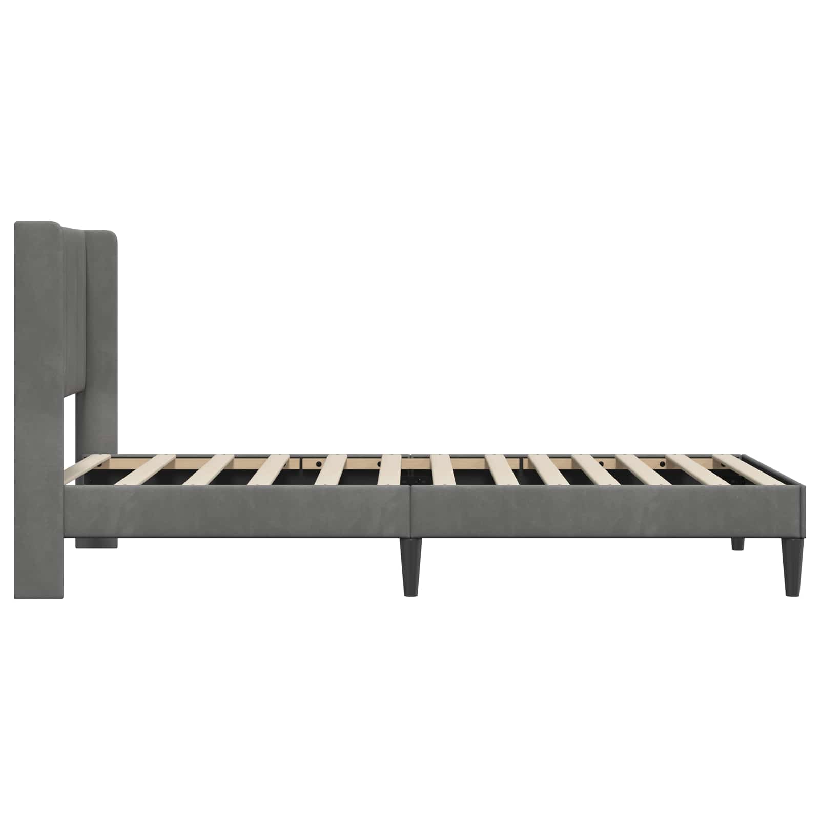 Konstrukcija postelje z vzglavjem Temno siva 100 x 203 cm Žamet