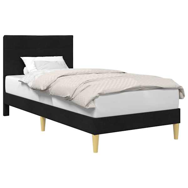 vidaXL Voodi raam peaga Must 90 x 190 cm kangas