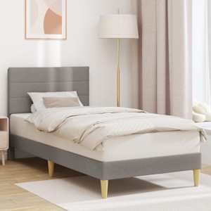 Rám postele s čelo Taupe 90 x 190 cm textil - obrázek 1