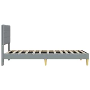 Rám postele s čelo Světle šedá 90 x 200 cm Textil - obrázek 5