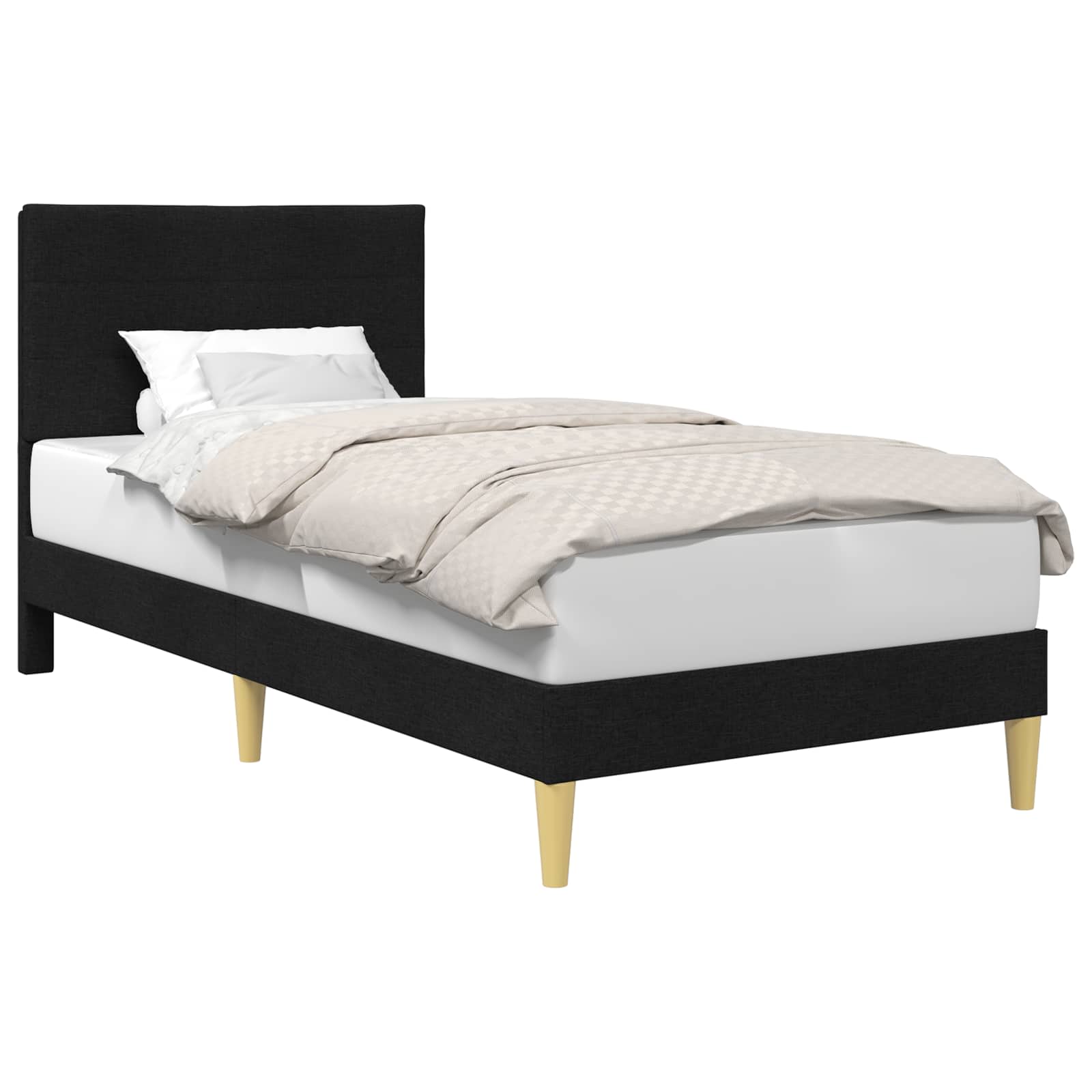 vidaXL Bedframe Zwart 100 x 200 cm Stof, foto 3