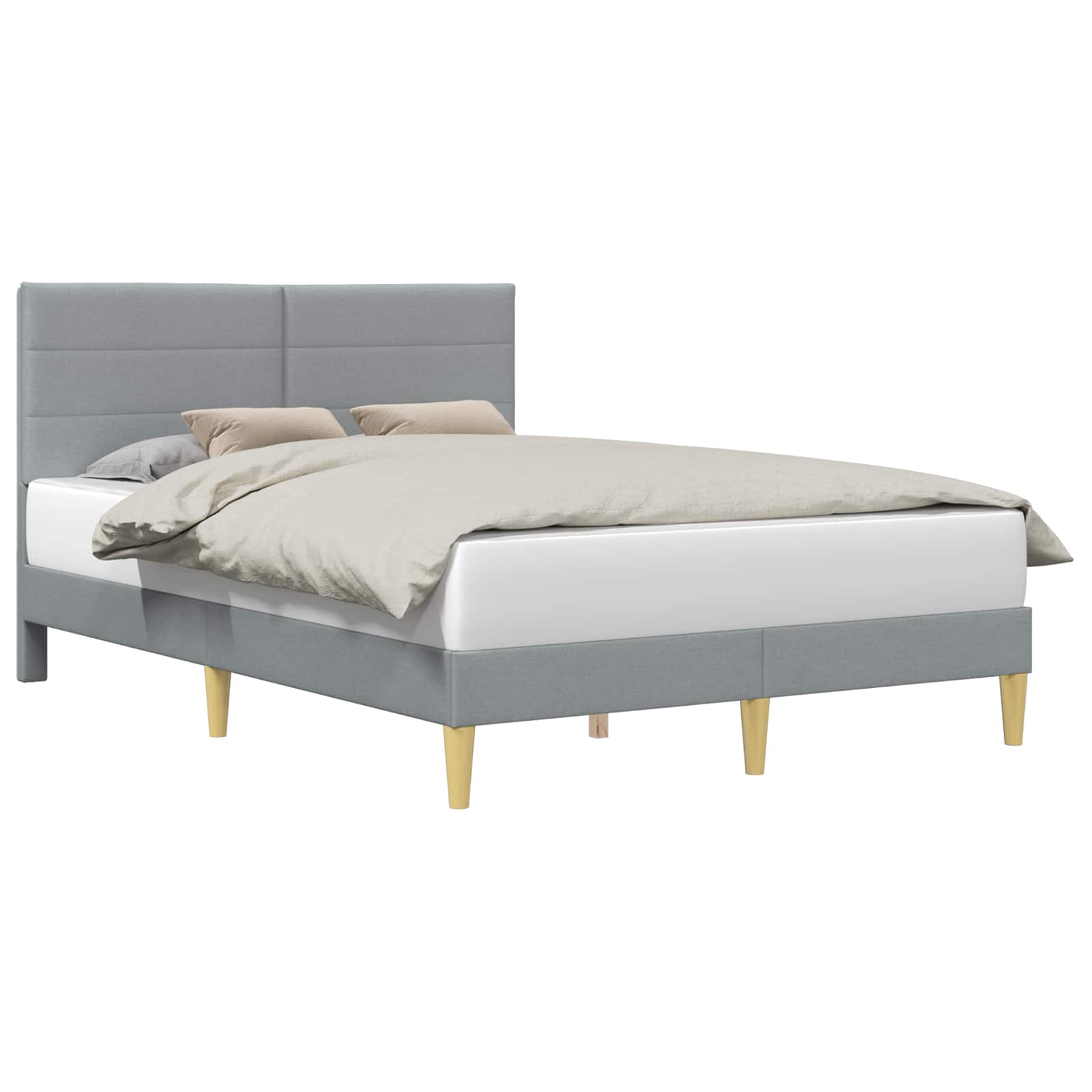 vidaXL Bedframe Lichtgrijs 140 x 190 cm Stof, foto 3