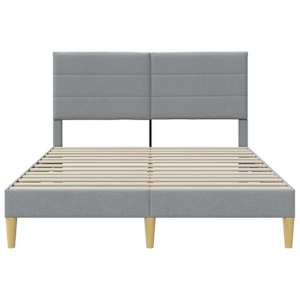 Rám postele s čelo Světle šedá 140 x 190 cm textil - obrázek 4