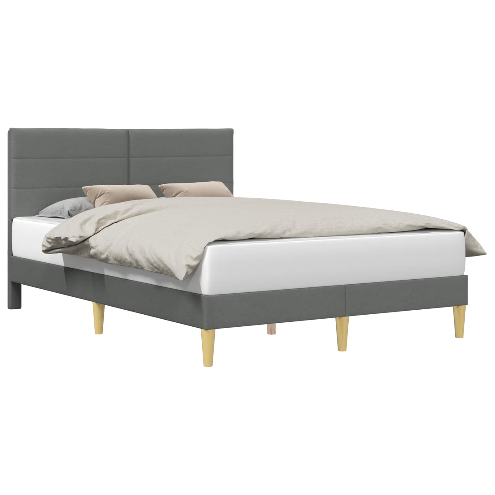 vidaXL Bedframe Donkergrijs 160 x 200 cm Stof grijs, foto 3
