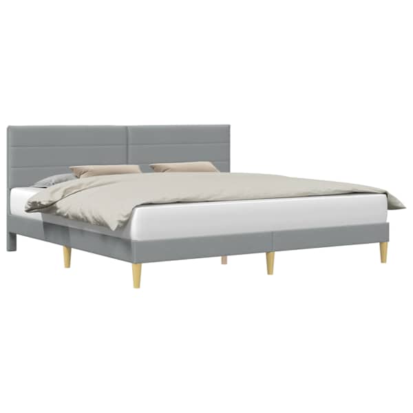 vidaXL Voodi raam peaga Helehall 200 x 200 cm kangas