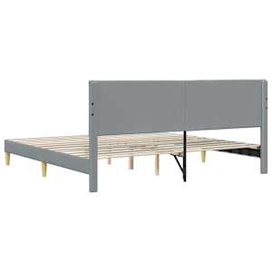 Rám postele s čelo Světle šedá 200 x 200 cm textil - obrázek 6