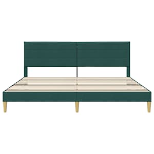 Rám postele s čelo Tmavě zelená 200 x 200 cm Textil - obrázek 4
