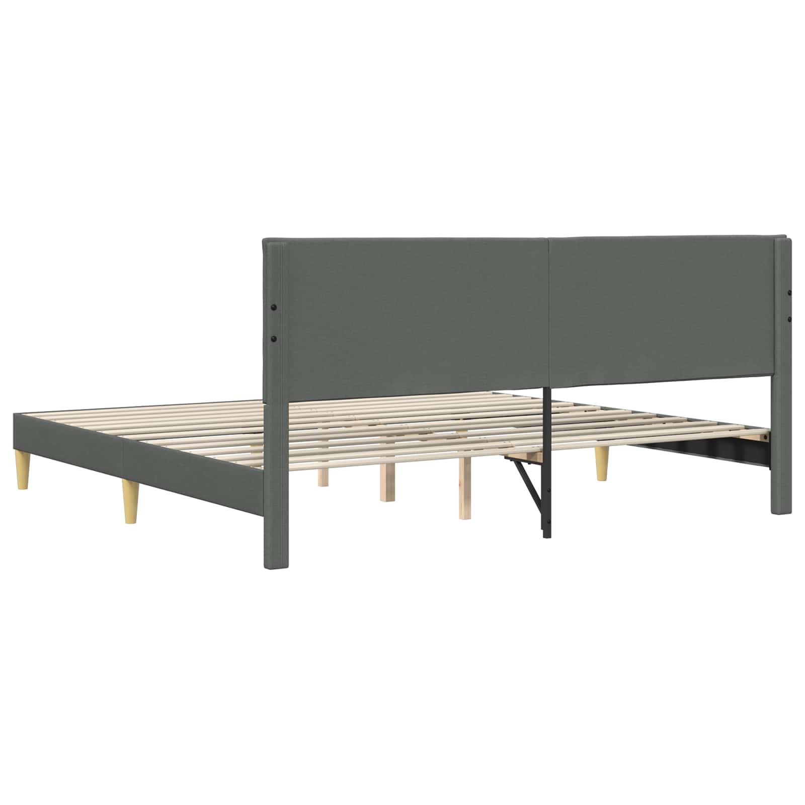 Sengestamme med hodegjerde Mørkegrå 180 x 200 cm Stoff - Bilde 6