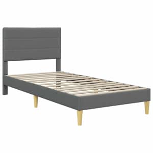 Rám postele s čelo Tmavě šedá 100 x 203 cm Textil - obrázek 3
