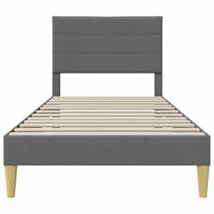Rám postele s čelo Tmavě šedá 100 x 203 cm Textil - obrázek 4