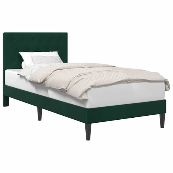 vidaXL Voodi raam peaga Tumeroheline 90 x 190 cm Samet