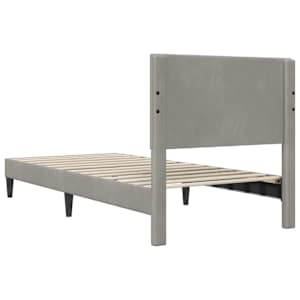 Rám postele s čelo Světle šedá 90 x 200 cm Samet - obrázek 6