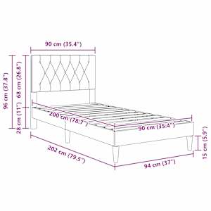 Rám postele s čelo Tmavě zelená 90 x 200 cm Samet - obrázek 9