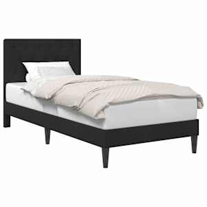 vidaXL Voodi raam peaga Must 90 x 200 cm Samet