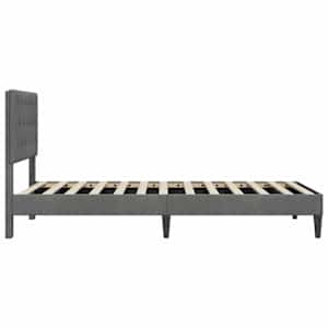 Rám postele s čelo Tmavě šedá 100 x 200 cm Samet - obrázek 5