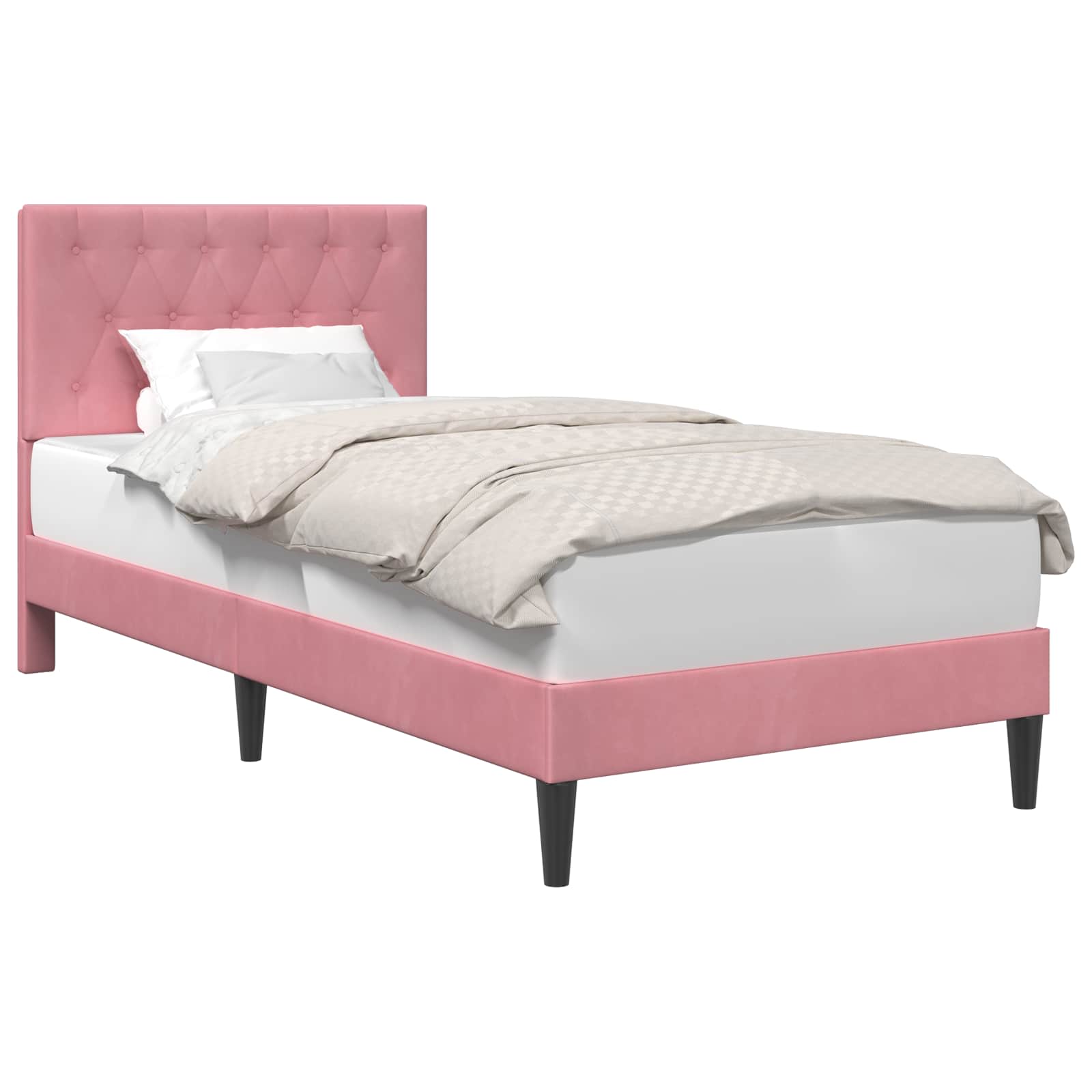 VidaXL Bedframe Met Hoofdeinde Roze 100 X 200 Cm Fluweel