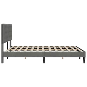 Rám postele s čelo Tmavě šedá 120 x 200 cm Samet - obrázek 5