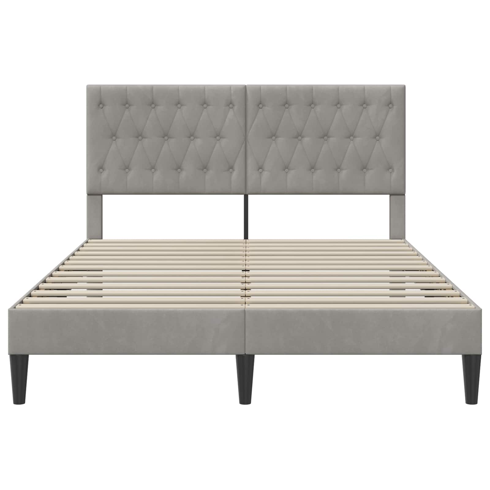 Konstrukcija postelje Svetlo siva 140 x 190 cm Žamet - slika 4