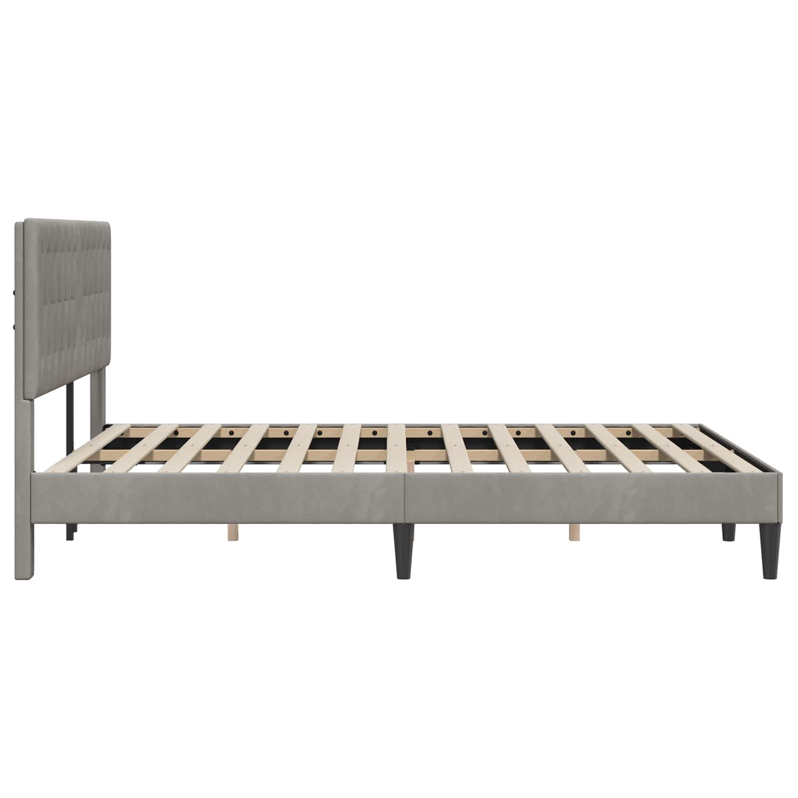 Konstrukcija postelje Svetlo siva 140 x 190 cm Žamet - slika 5