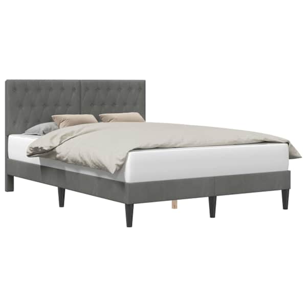 vidaXL Voodi raam peaga Tumehall 140 x 190 cm Samet